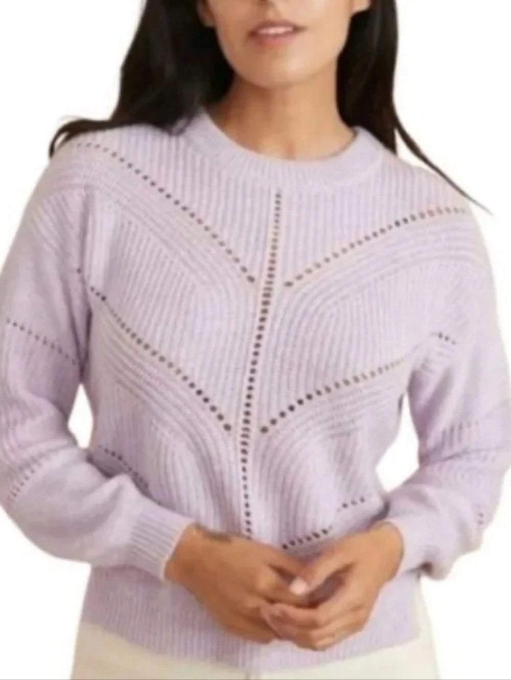 Marine Layer Olivia Pointelle Crewneck Sweater